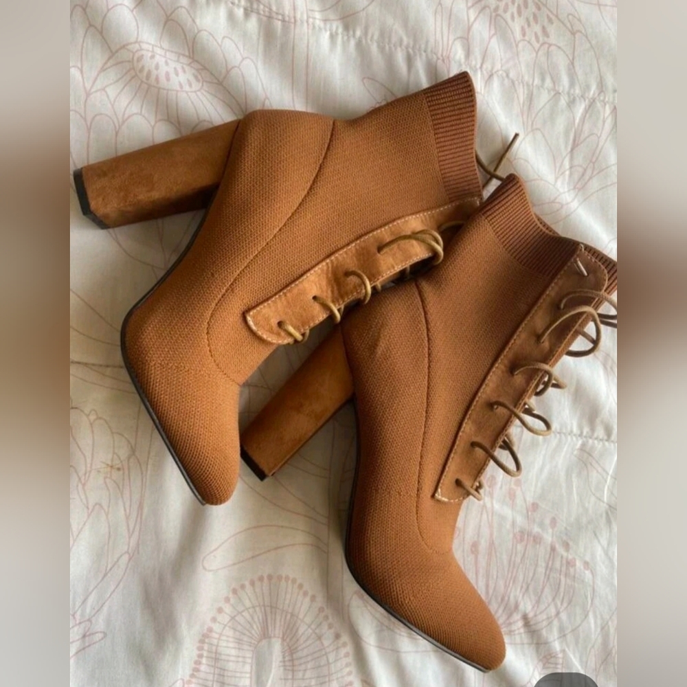 Knit Chunky Heel Sock Bootie